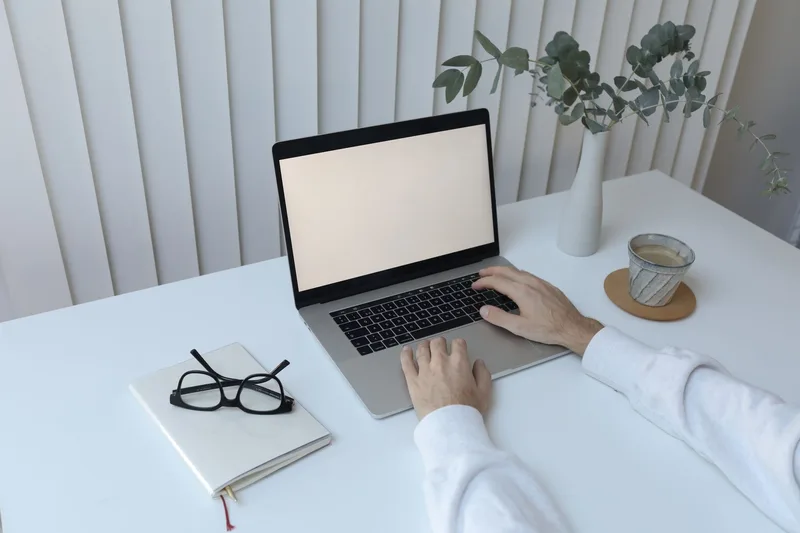 Remote professional working from home office